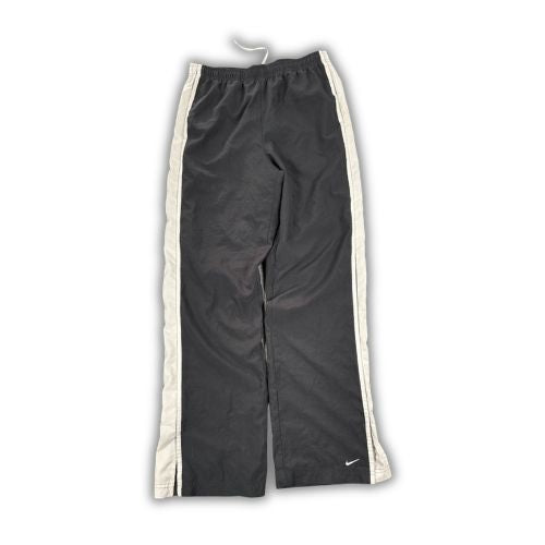 Vintage Y2K Nike Track Pants Womens M Black White Panel Ankle Swoosh Joggers