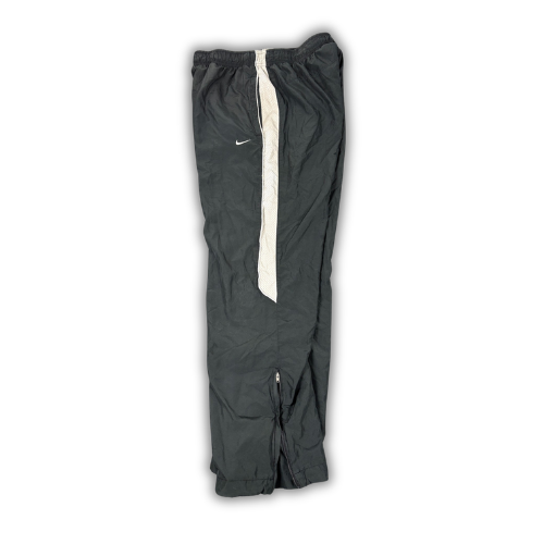 Vintage Y2K Nike Track Pants Men's L Grey White Mesh Piping Swoosh Joggers