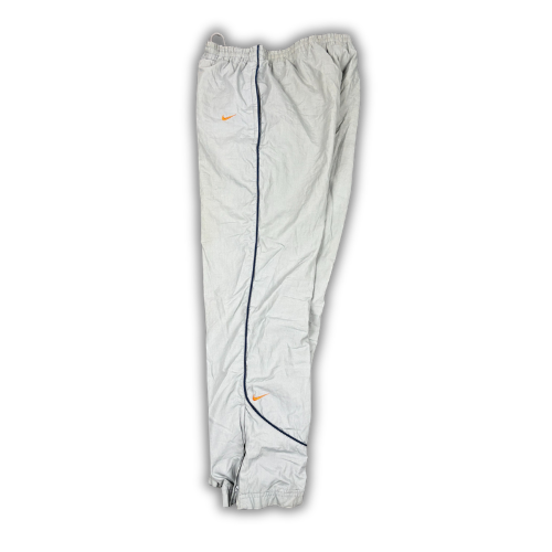 Vintage Y2K Nike Track Pants Women's XL Grey Navy Piping Orange Swoosh Joggers