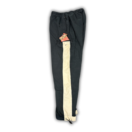 Vintage Y2K Nike Cargo Track Pants Size M Black Grey Cream Bungee Tabs Wide Leg