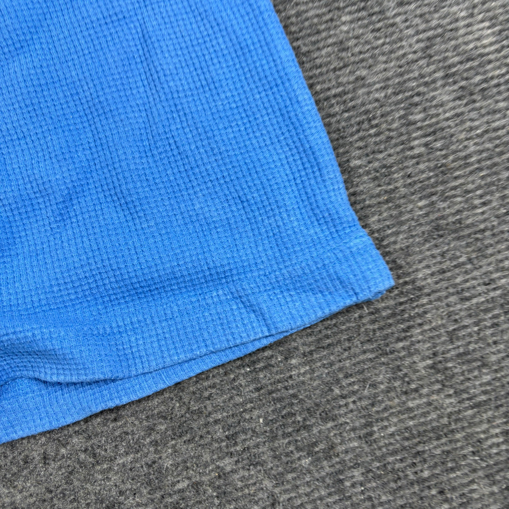 Vintage Tommy Jeans Waffle Knit V-Neck Tee Sky Blue Flag Logo photo 7