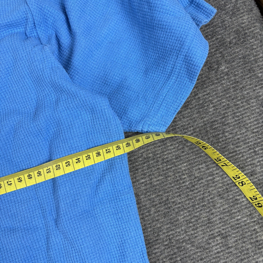 Vintage Tommy Jeans Waffle Knit V-Neck Tee Sky Blue Flag Logo photo 8