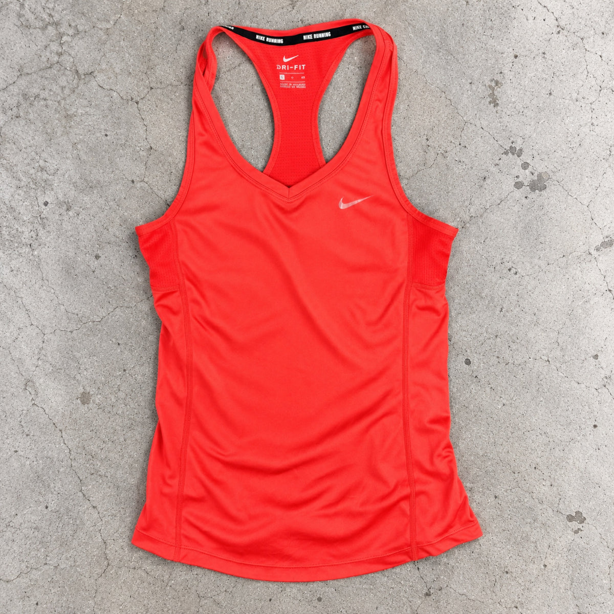 Nike Running Dri-Fit Racerback Tank Coral V-Neck Fitted photo 2