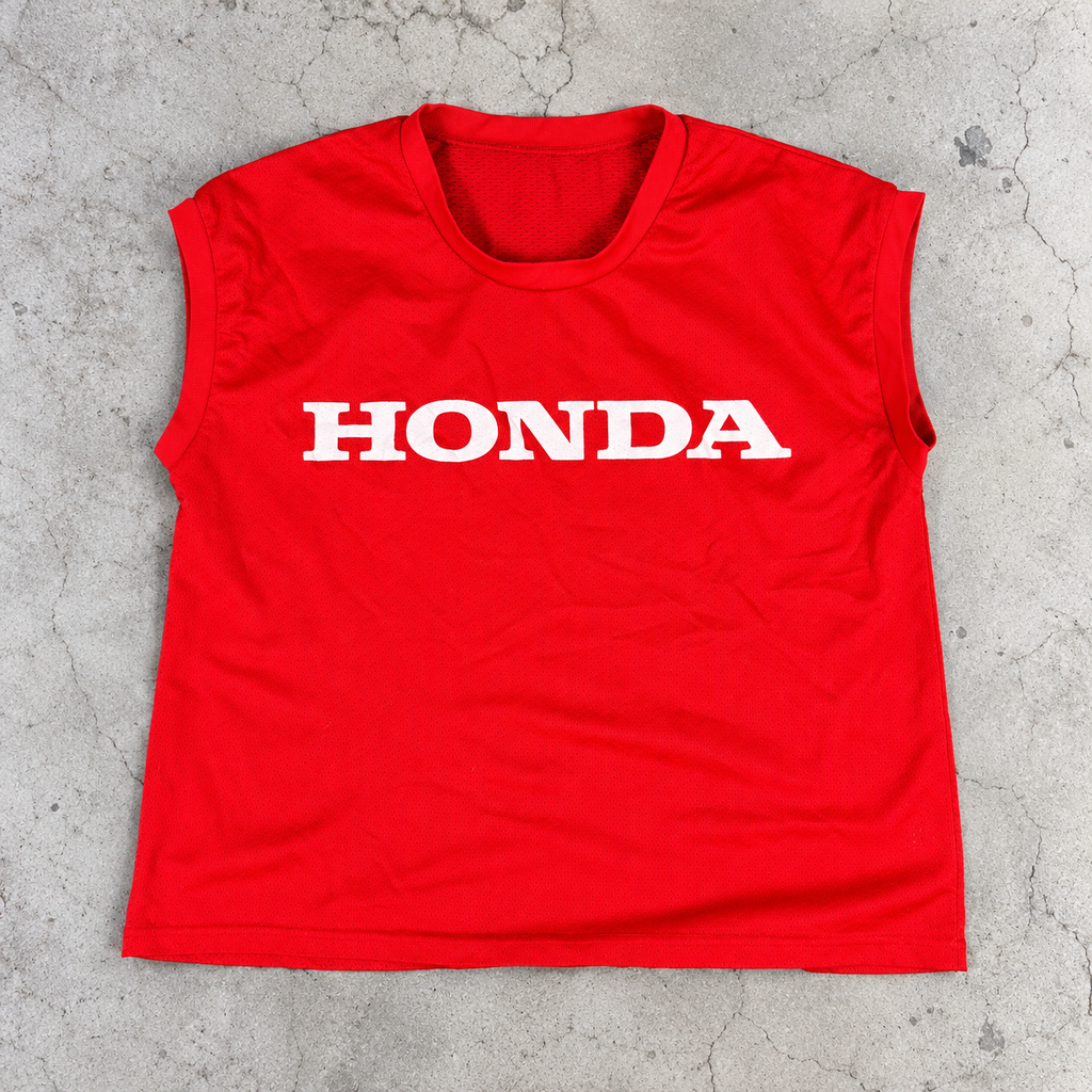 Vintage Honda Boxy Tank Top Men's Medium Red White Mesh T-shirt