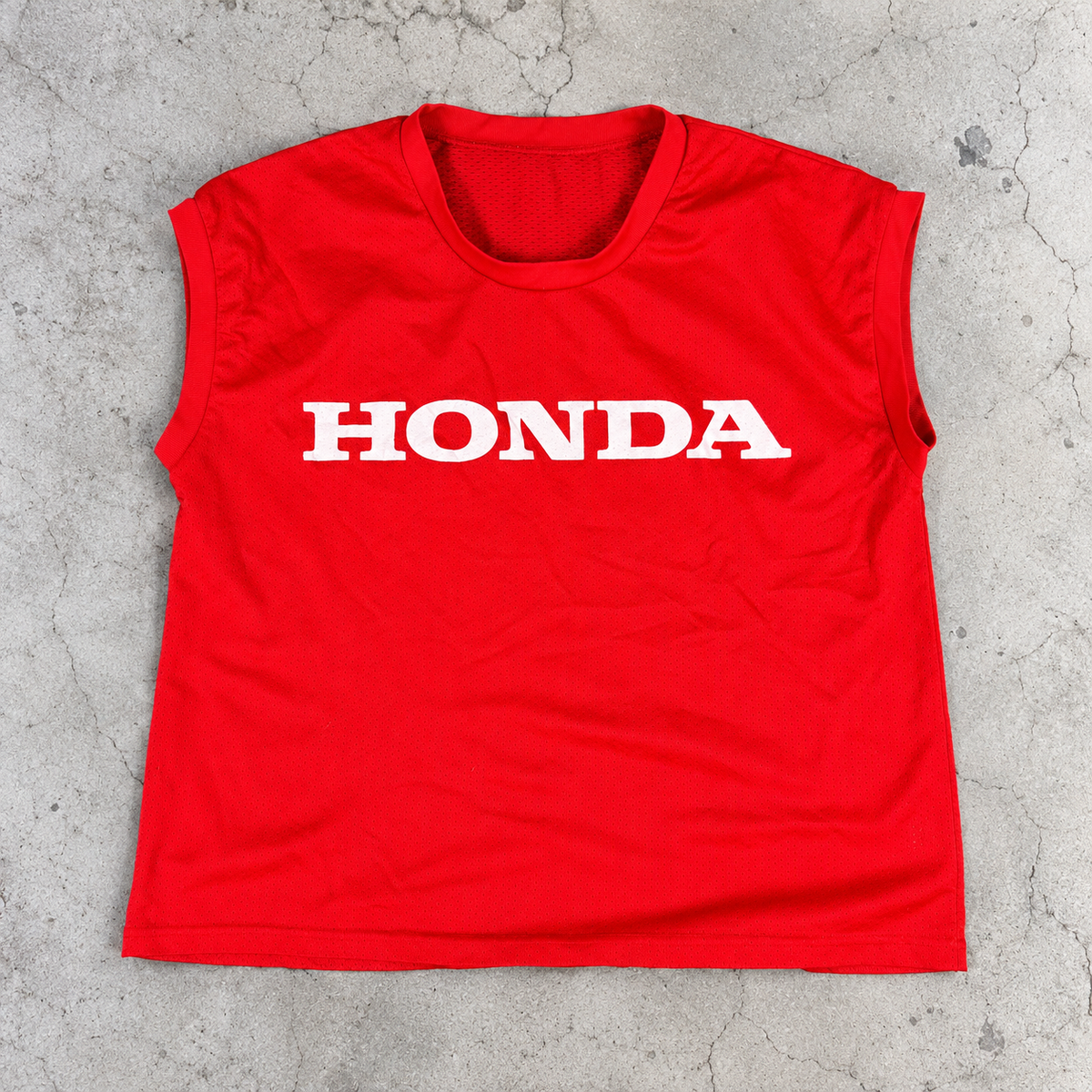 Vintage Honda Boxy Tank Top Men's Medium Red White Mesh T-shirt