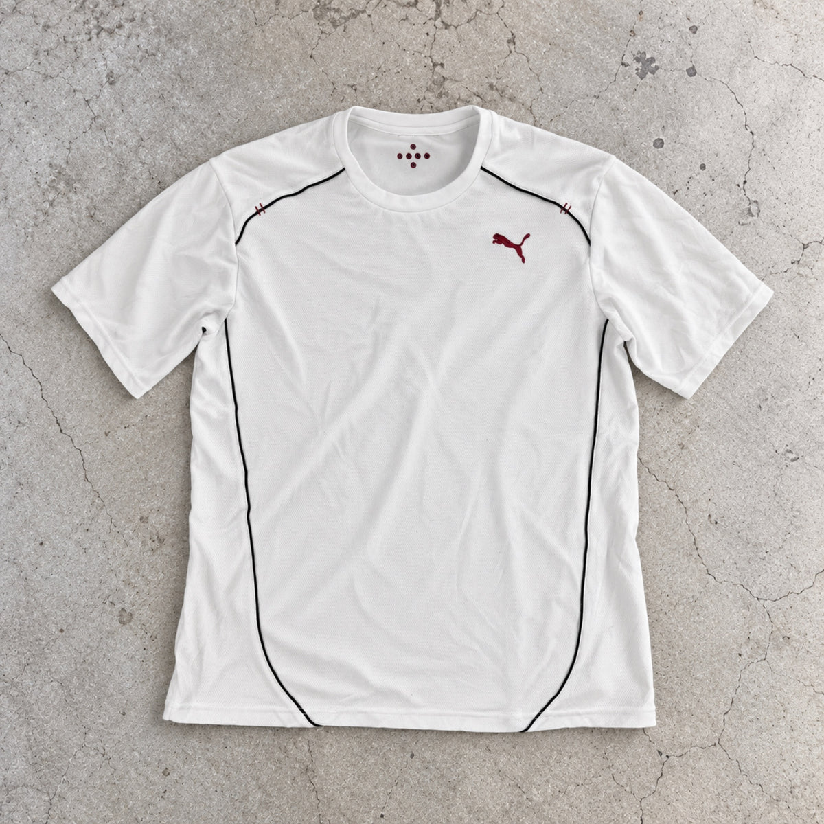 Puma Performance Tee White Black Piping Made in Japan photo 2