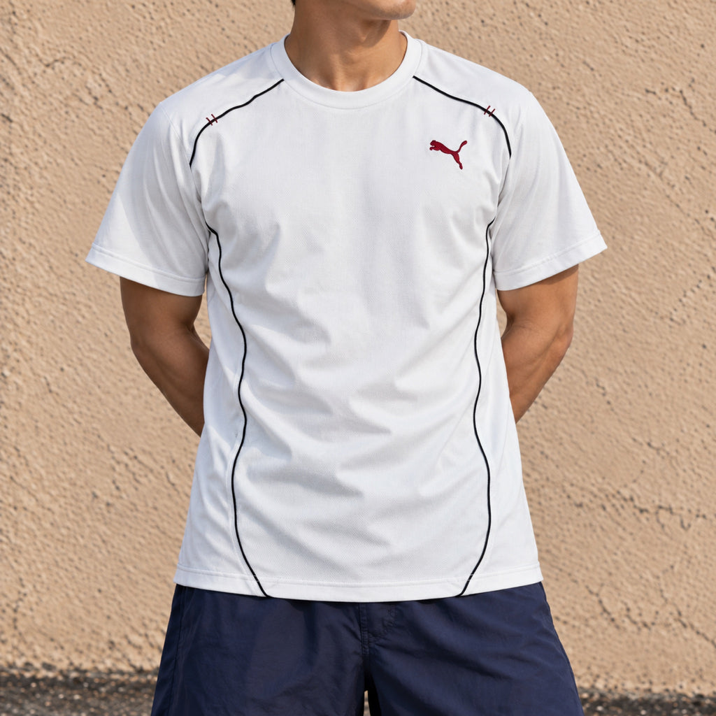 Puma Performance Tee White Black Piping Made in Japan photo 1
