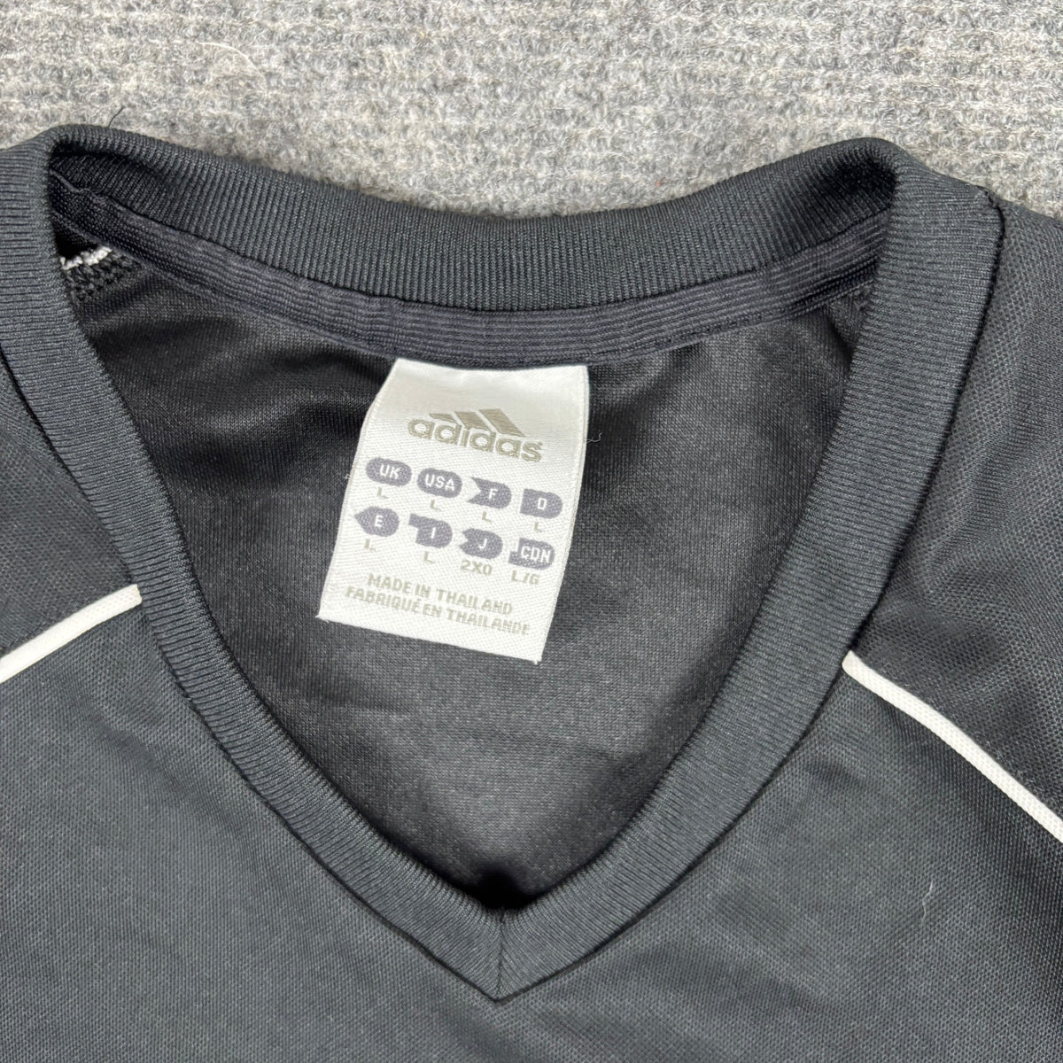Adidas Climalite V-Neck Football Jersey Black White Panels photo 5