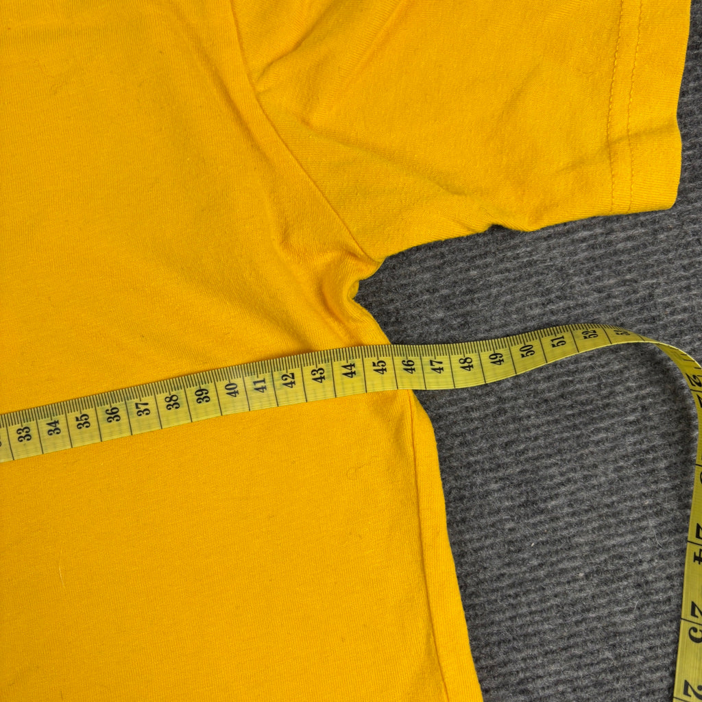 Vintage 90s Adidas Big Logo Tee Golden Yellow Black photo 6