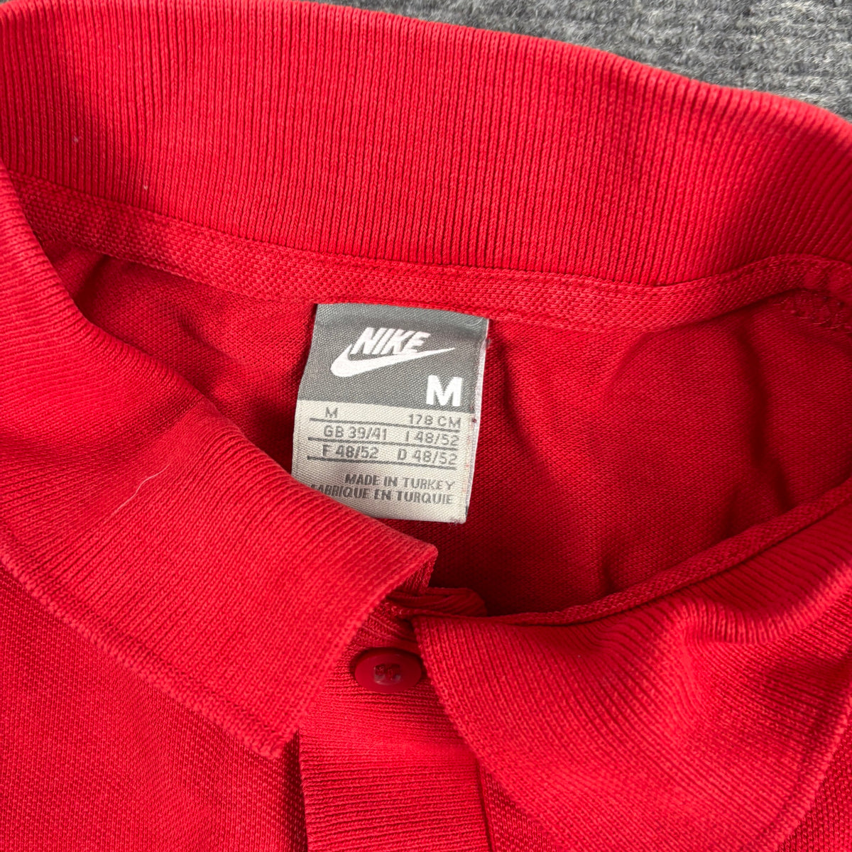 Nike Pique Polo Shirt Red Embroidered Swoosh Classic photo 3