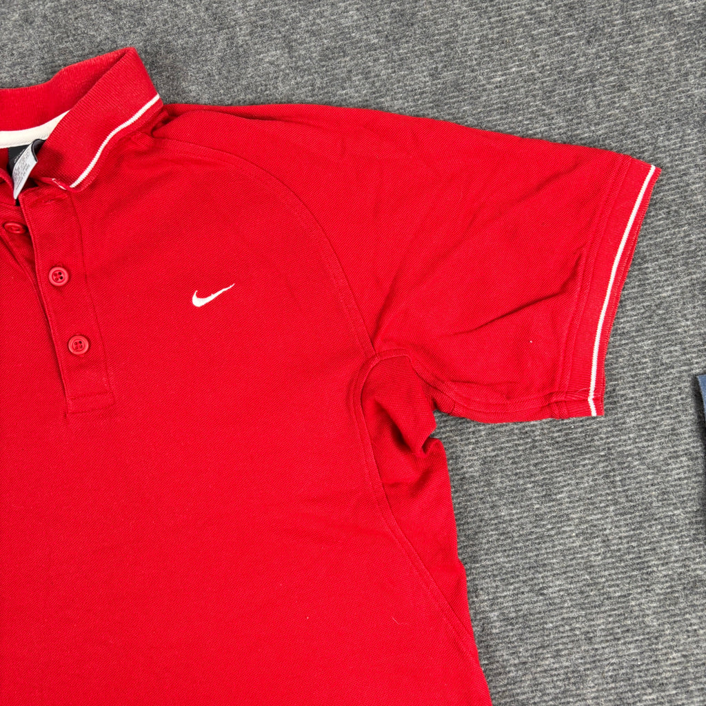Nike Court Dri-Fit Tennis Polo Red White Tipped Collar photo 3