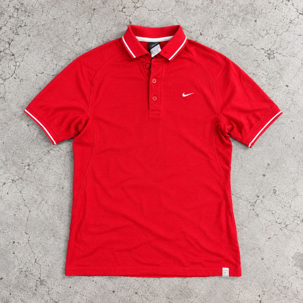 Nike Court Dri-Fit Tennis Polo Red White Tipped Collar photo 1