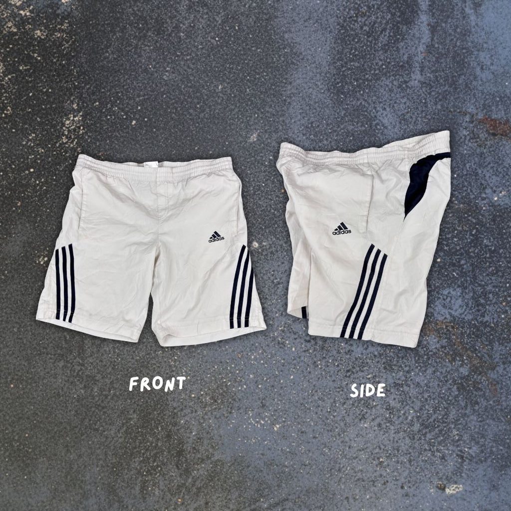 Vintage Y2K Adidas Shorts Men’s S White Black 3 Stripe Classic Style