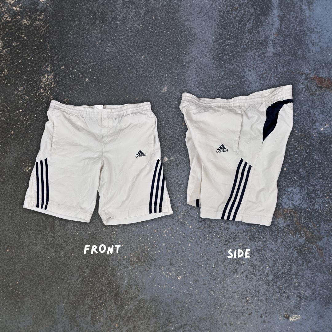 Vintage Y2K Adidas Shorts Men’s S White Black 3 Stripe Classic Style