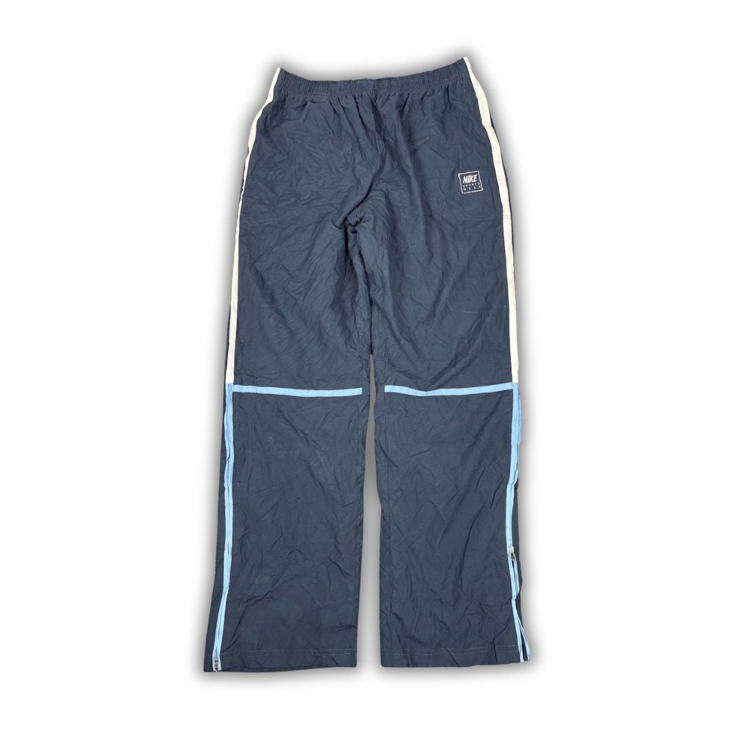Vintage Y2K Nike Spain Track Pants Men's L Navy Blue Piping White Spell Out Joggers