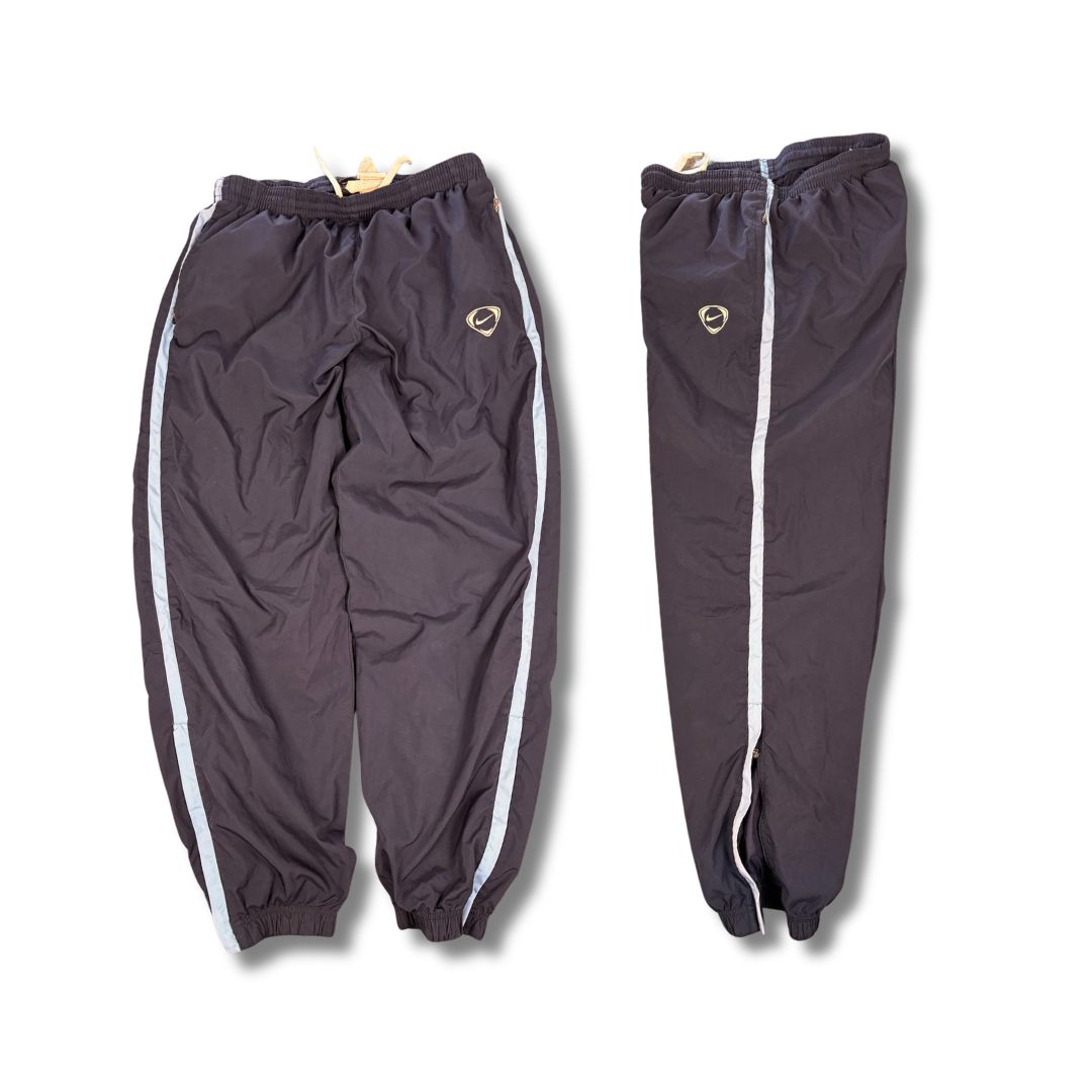 Vintage Y2K Nike Football Track Pants Men's L Navy blue side panel baggy cuffed joggers