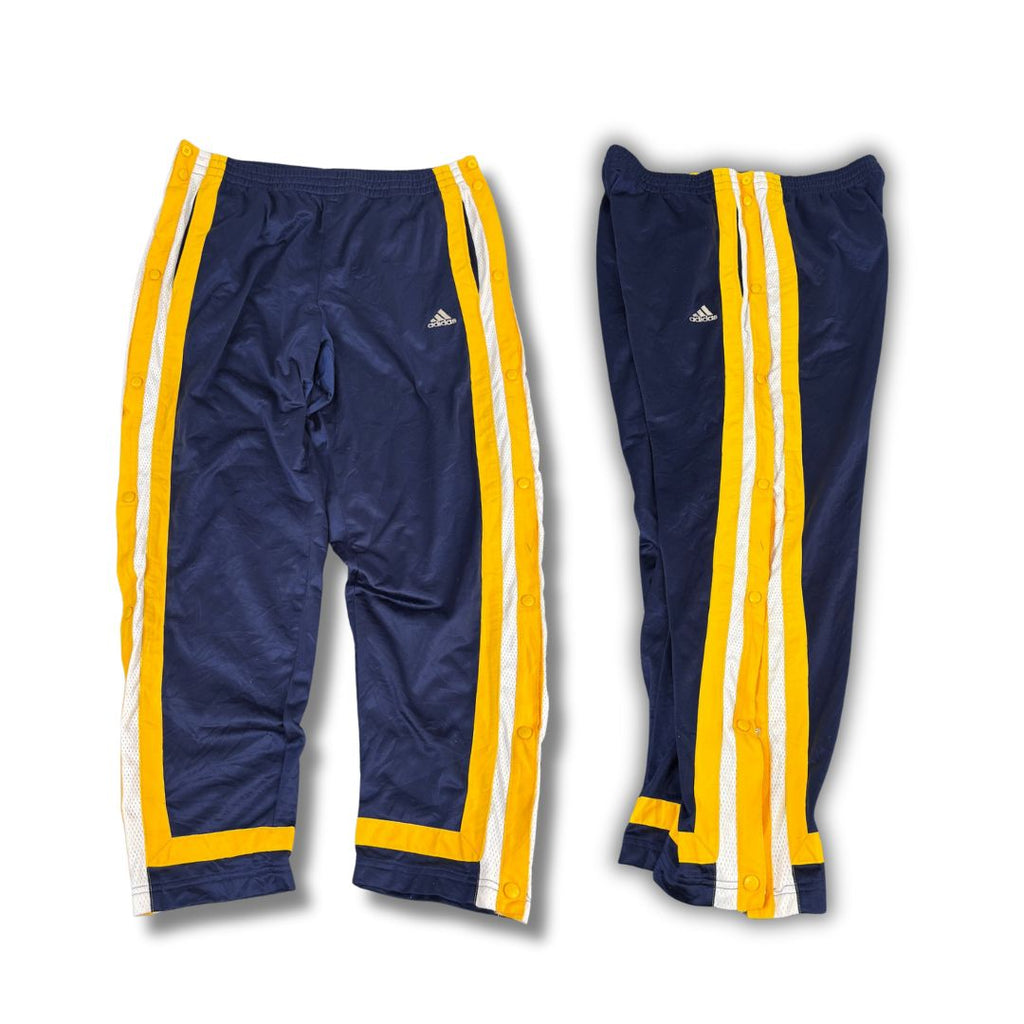 Vintage 90's Adidas Track Pants Men's XL Blue Yellow White Mesh Tear Away Joggers