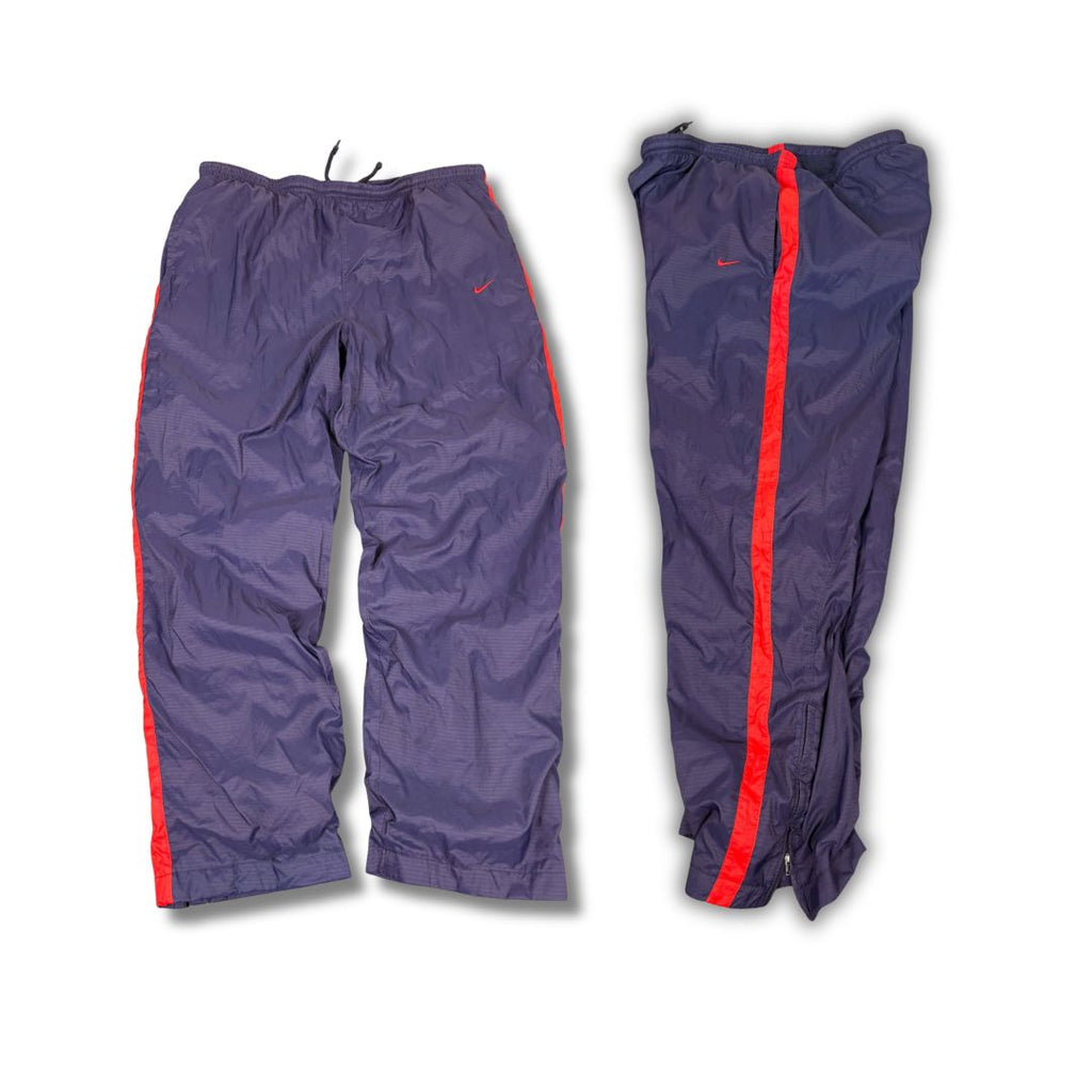 Vintage Y2K Nike Track Pants Men's M Navy Red Panel Swoosh Wide Leg