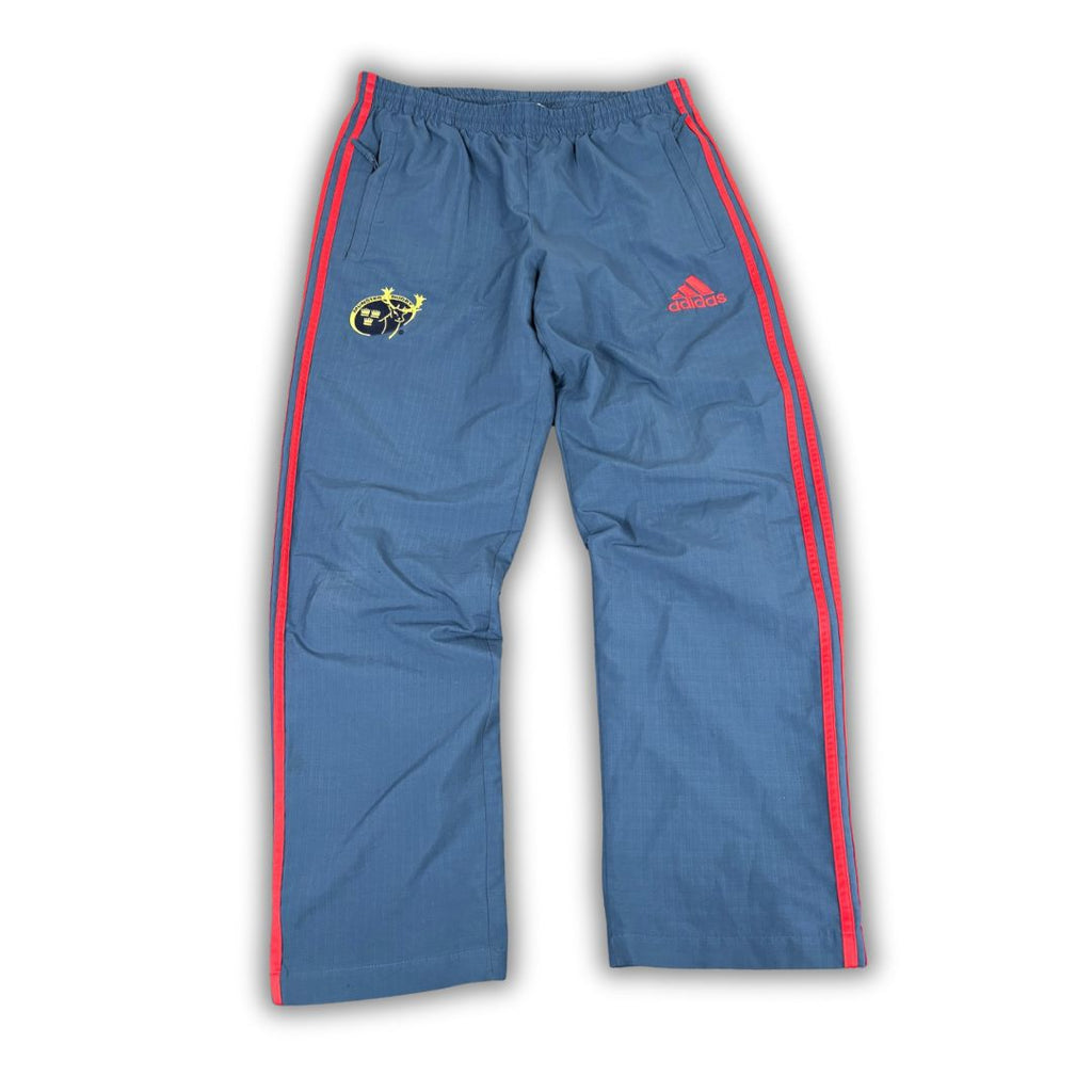 Classic Adidas Track Pants Men's L Blue Red 3 Stripe Munster Rugby Joggers Wide Leg