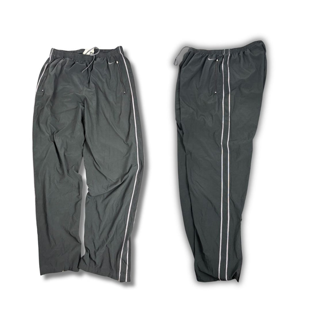 Vintage Y2K Nike FITDRY Track Pants Mens XL Black Grey Swoosh Piping Joggers