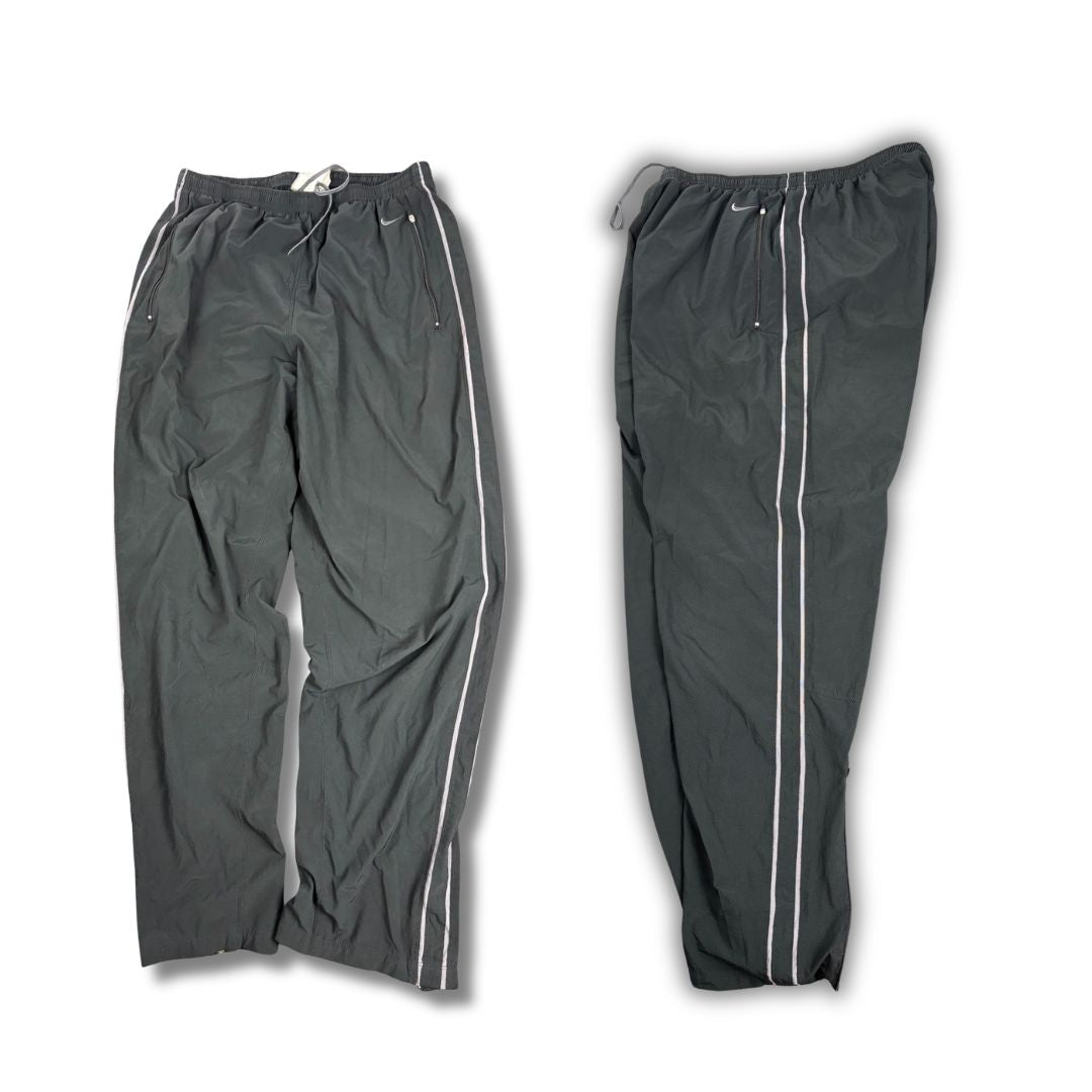 Vintage Y2K Nike FITDRY Track Pants Mens XL Black Grey Swoosh Piping Joggers