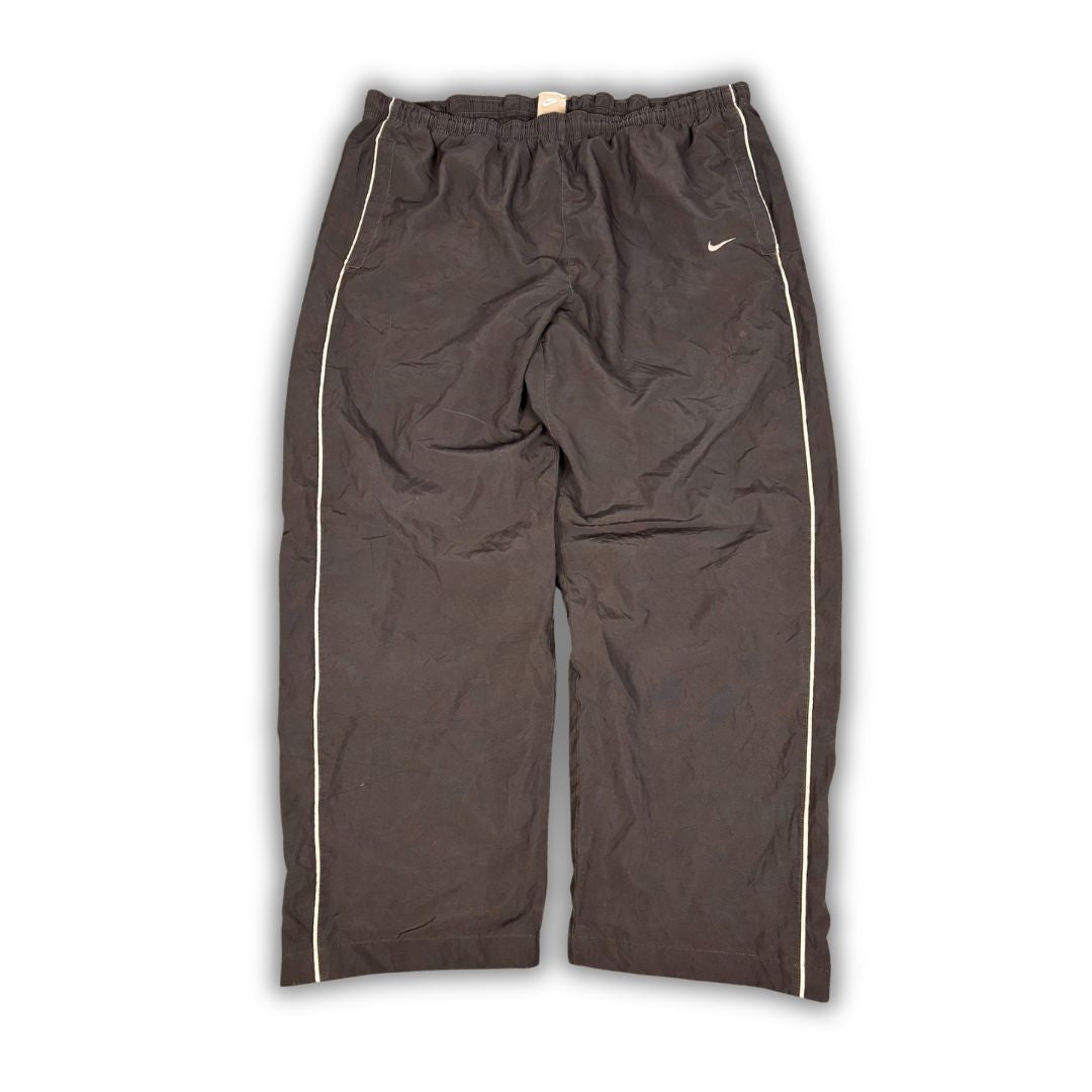 Vintage Y2K Nike Track Pants Men's XL black grey piping baggy joggers Wide Leg