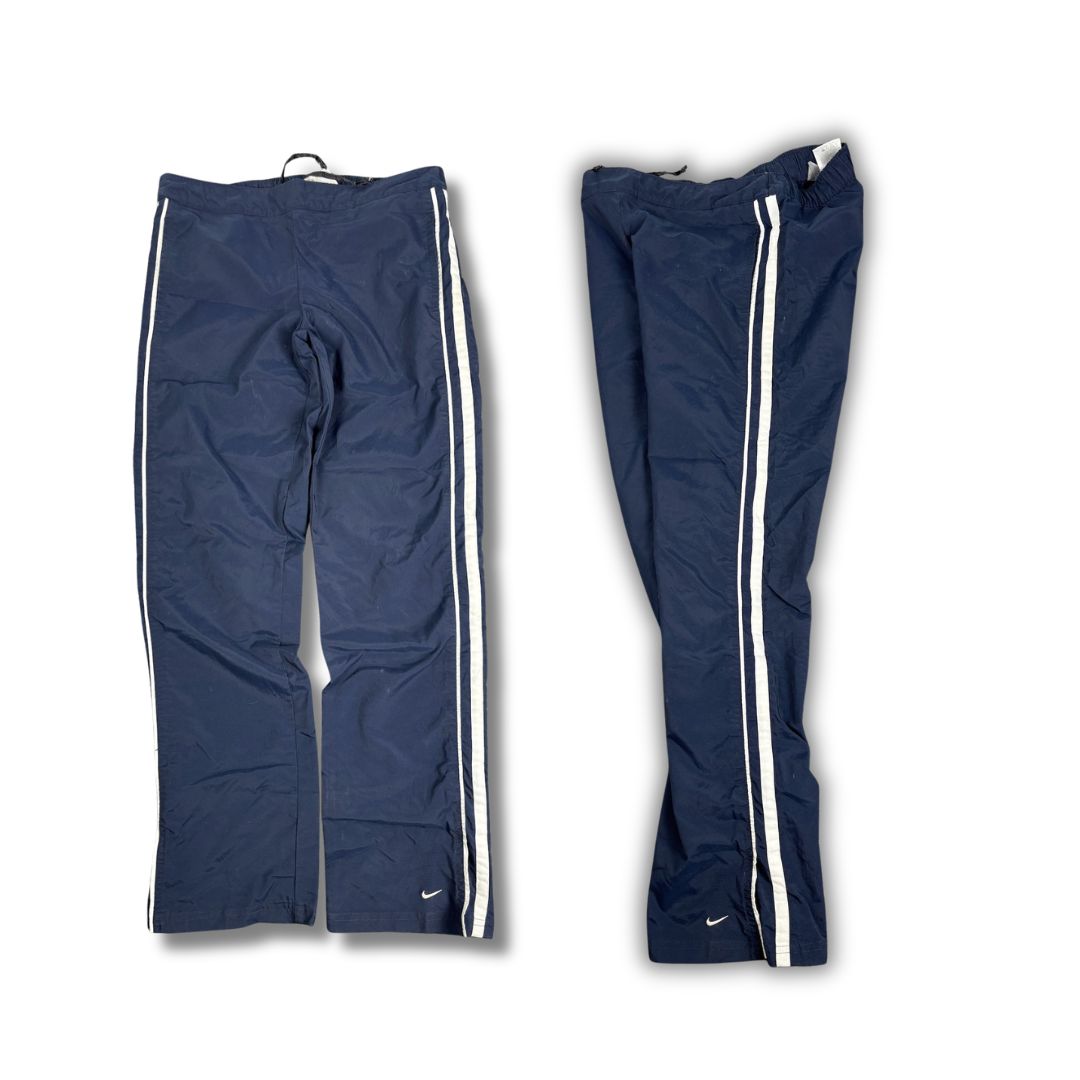 Vintage Y2K Nike Track Pants Womens S Navy White Side Piping Classic Joggers
