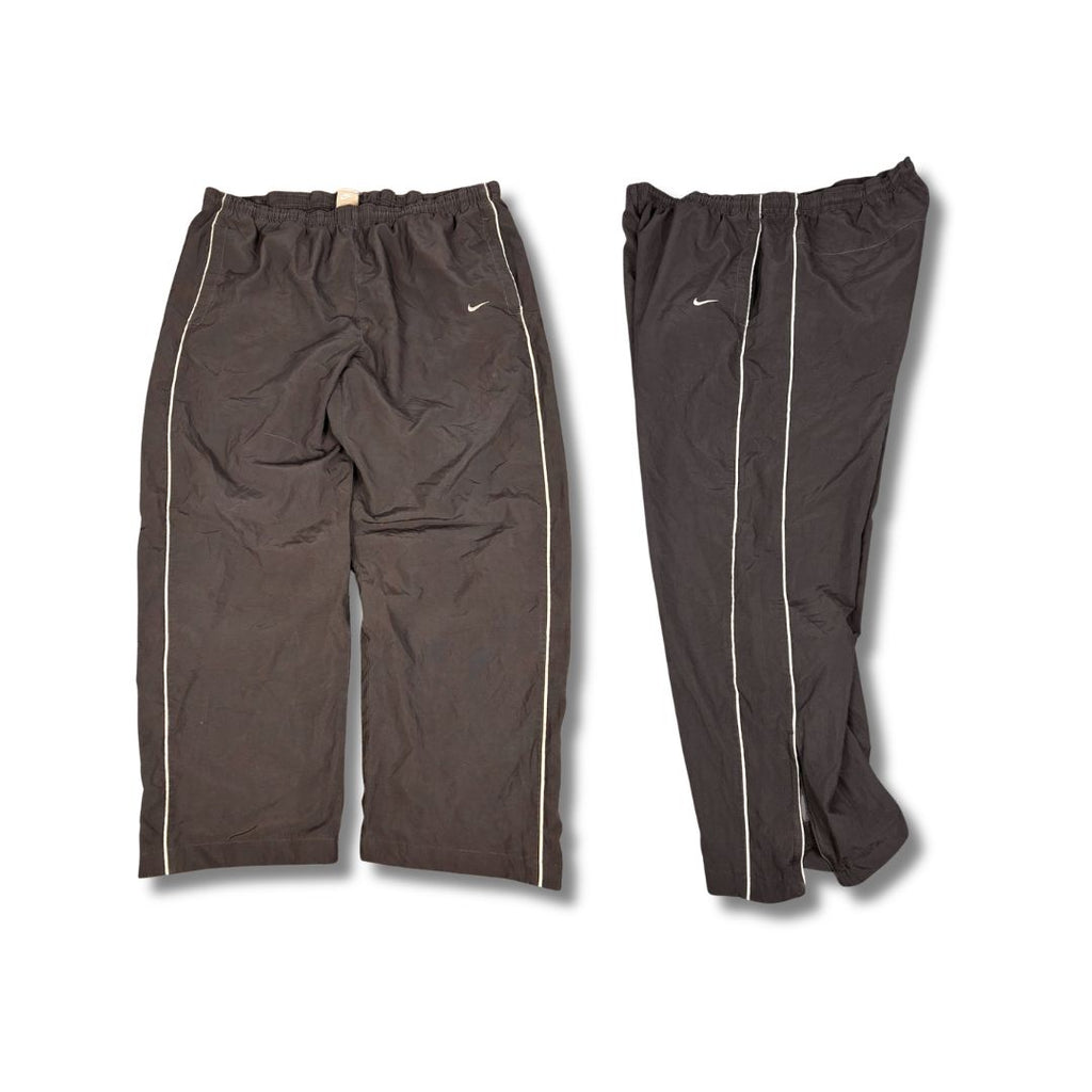 Vintage Y2K Nike Track Pants Men's XL black grey piping baggy joggers Wide Leg