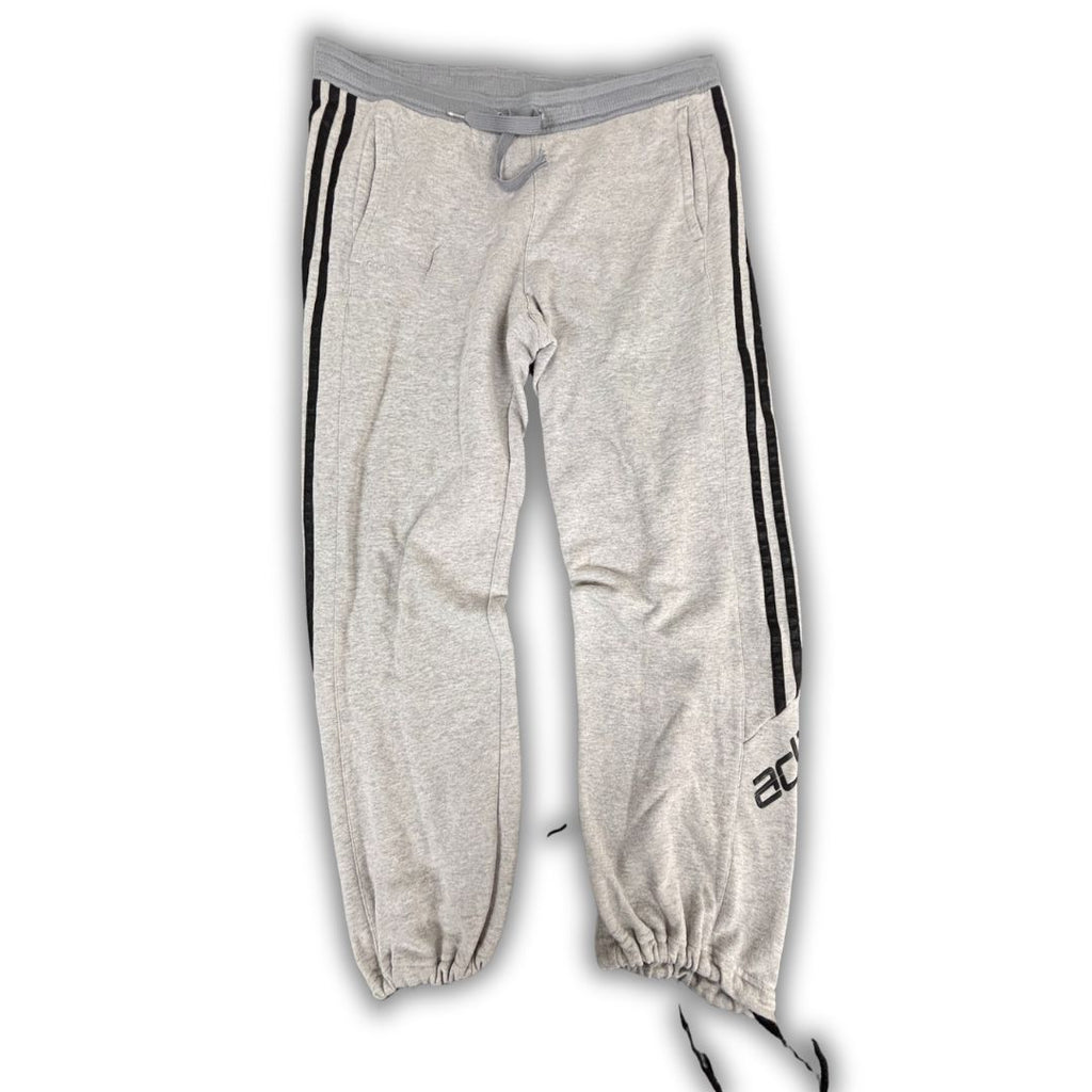 Vintage Y2K Adidas Track Pants Men's S Grey Black 3 Stripe Spell Out Sweatpants Straight Leg