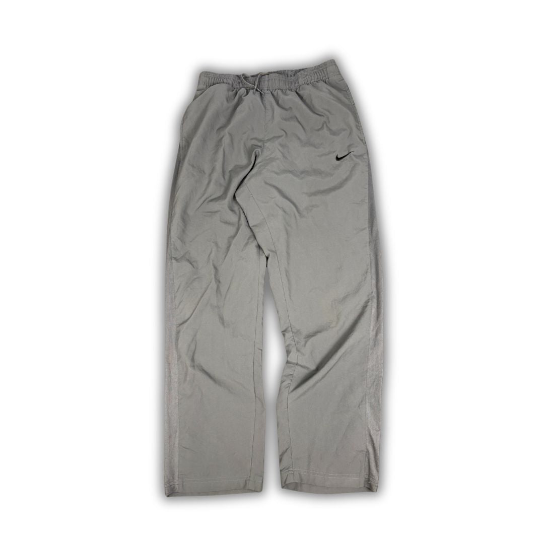 Vintage Y2K Nike Track Pants Men's M Double Grey swoosh mesh panel joggers Wide Leg