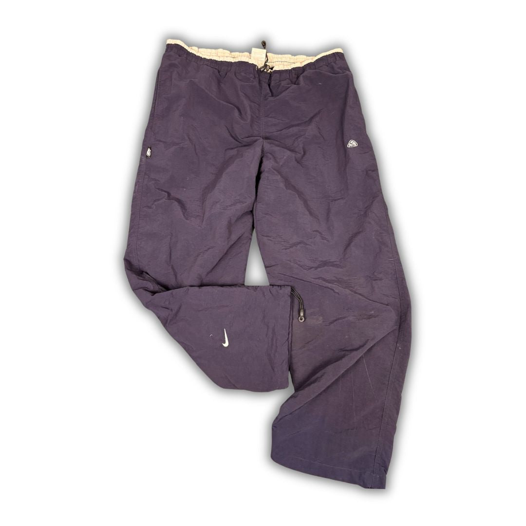 Vintage Y2K Nike ACG Track Pants Men's XL Navy Embroidered Logo Joggers Wide Leg