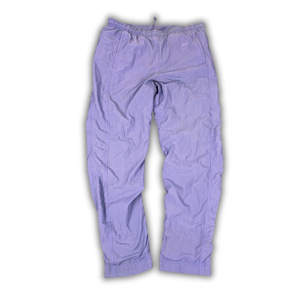 Vintage 90's Nike Track Pants Women's M Blue Purple Parachute Joggers Tapered