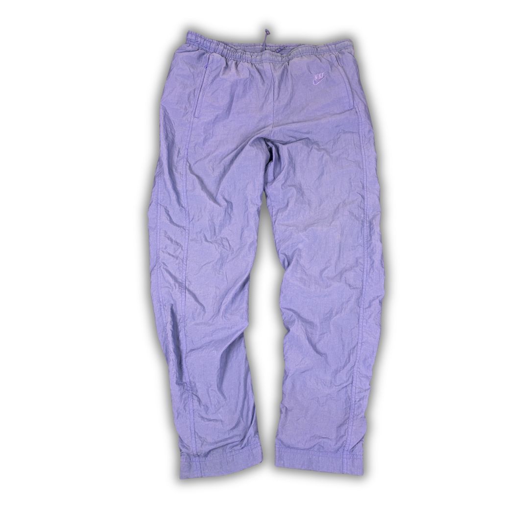 Vintage 90's Nike Track Pants Women's M Blue Purple Parachute Joggers Tapered