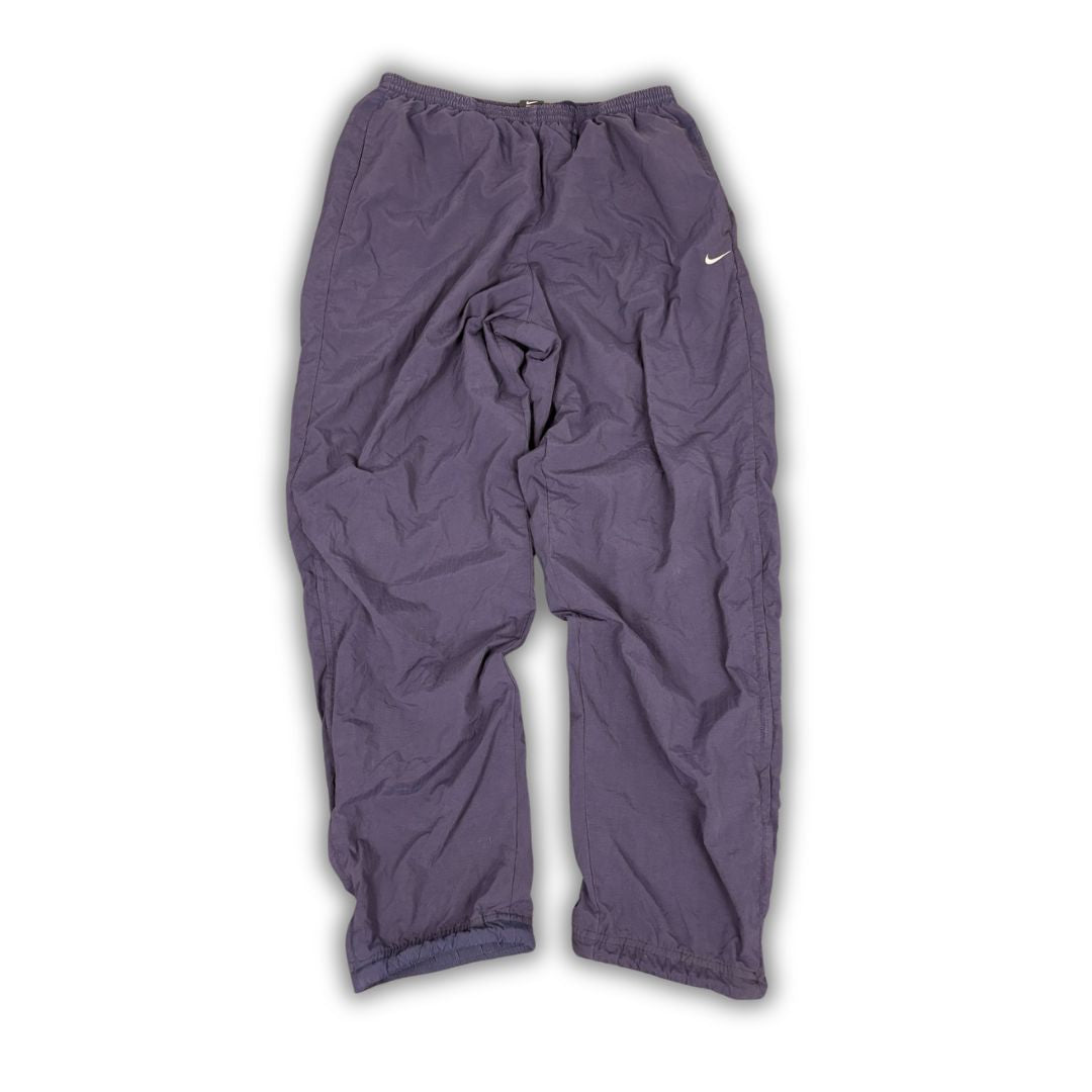 Vintage Y2K Nike Court Track Pants Men's L Navy White Swoosh Textured Joggers Wide Leg