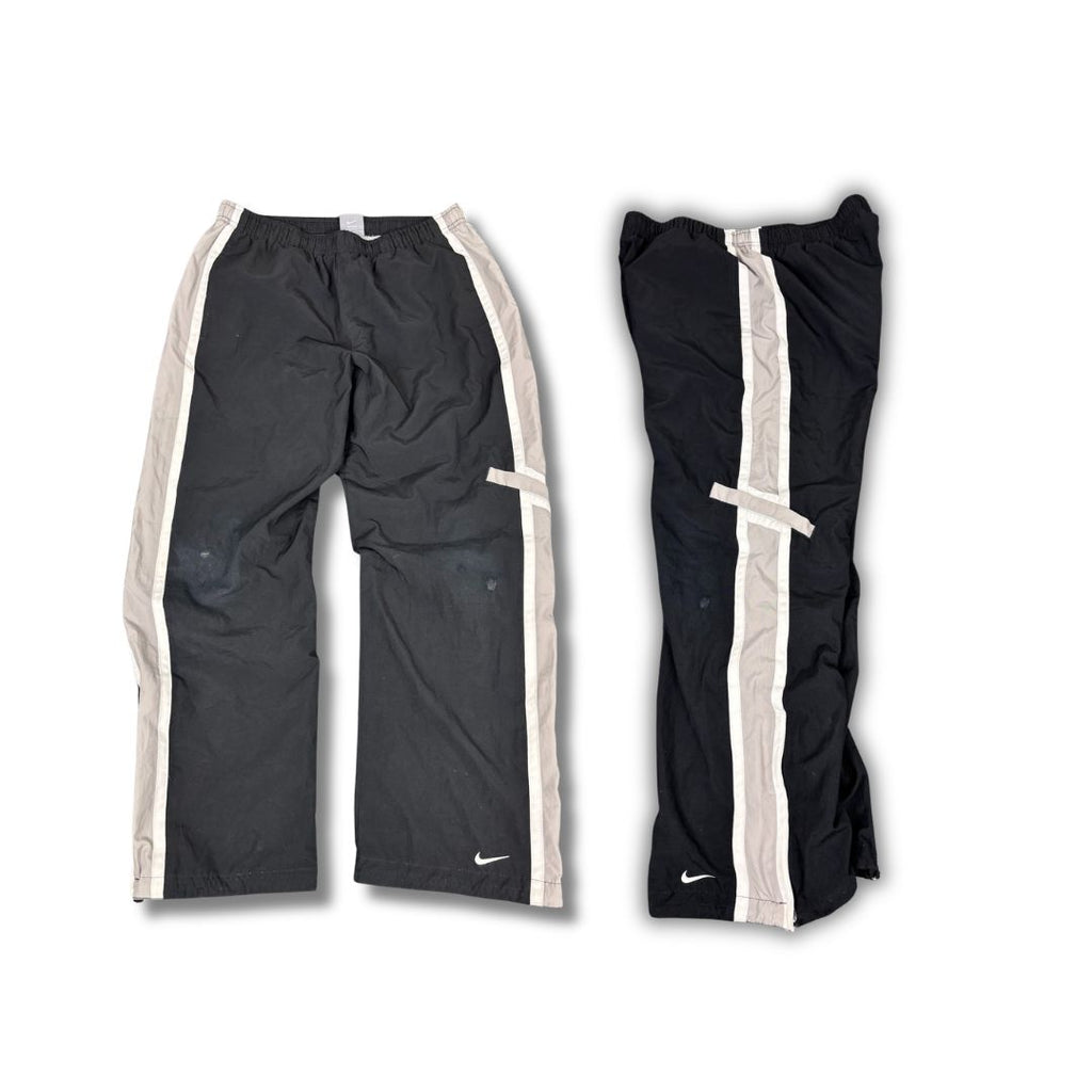 Vintage Y2K Nike Cargo Track Pants Women's S Black Grey White Panel Joggers