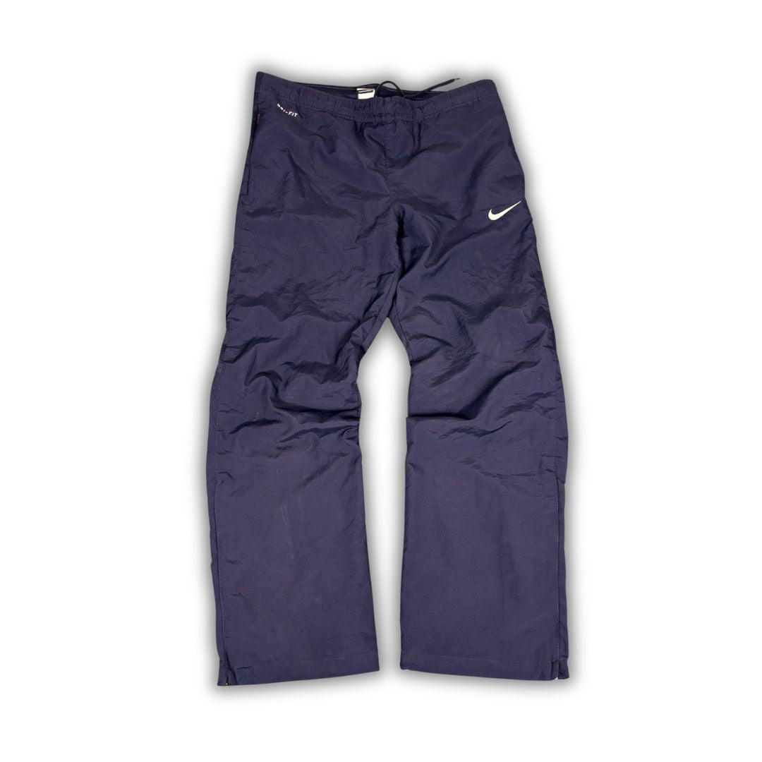 Classic Nike Track Pants Men's S Navy White Swoosh Joggers Wide Leg