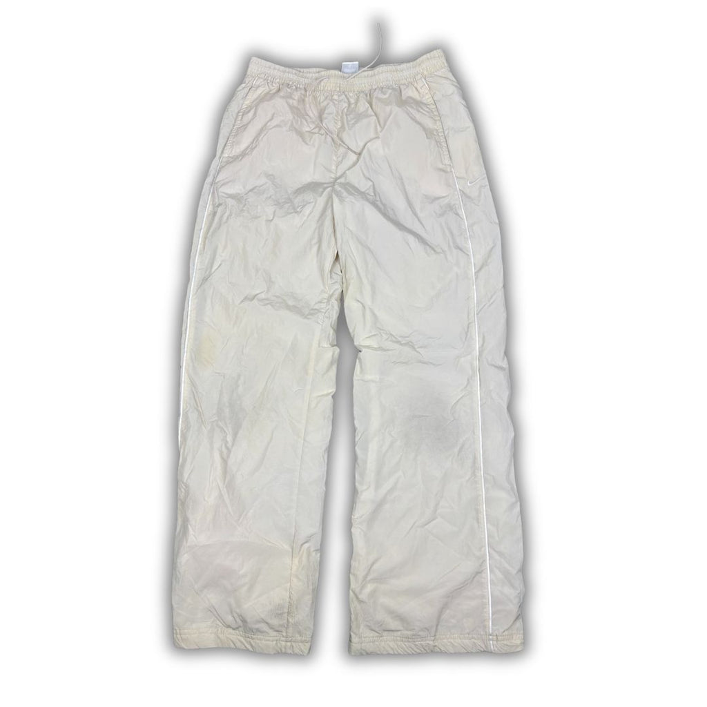 Classic Nike Track Pants Men's M Cream White Swoosh Piping Baggy Joggers
