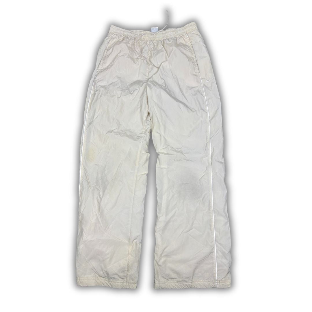 Classic Nike Track Pants Men's M Cream White Swoosh Piping Baggy Joggers