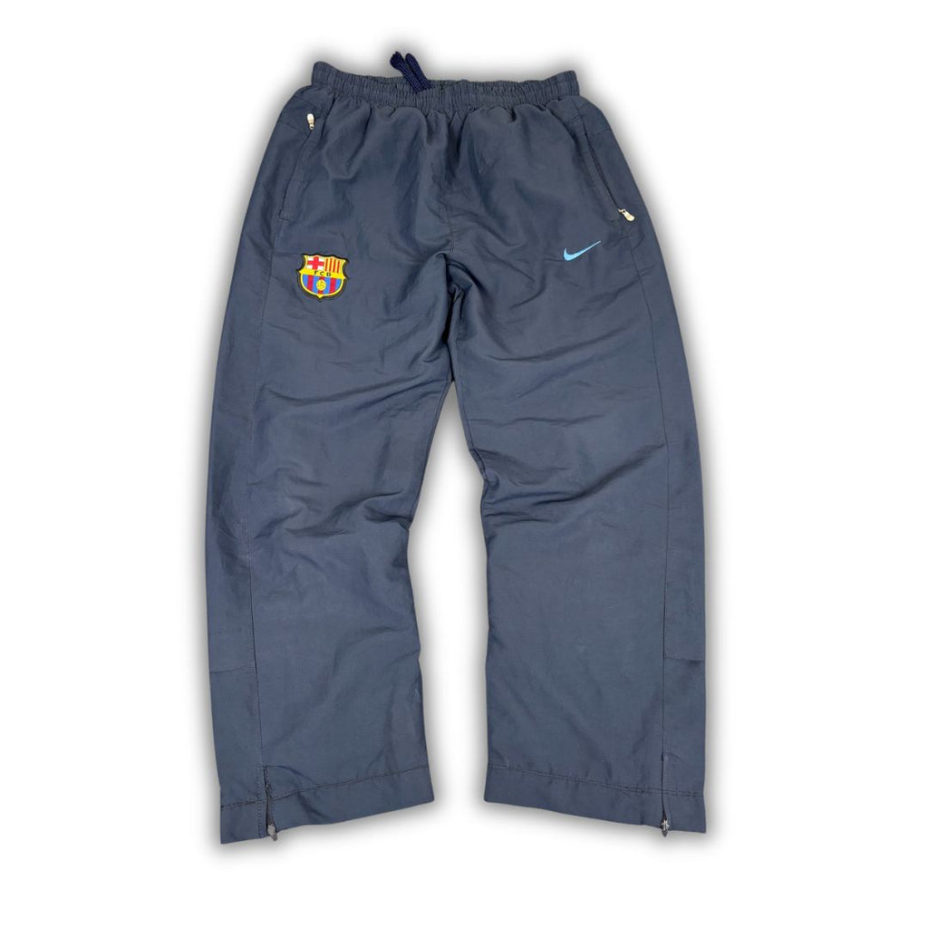 Vintage Y2K Nike Track Pants Men's M Navy Barcelona FC Football Joggers Wide Leg