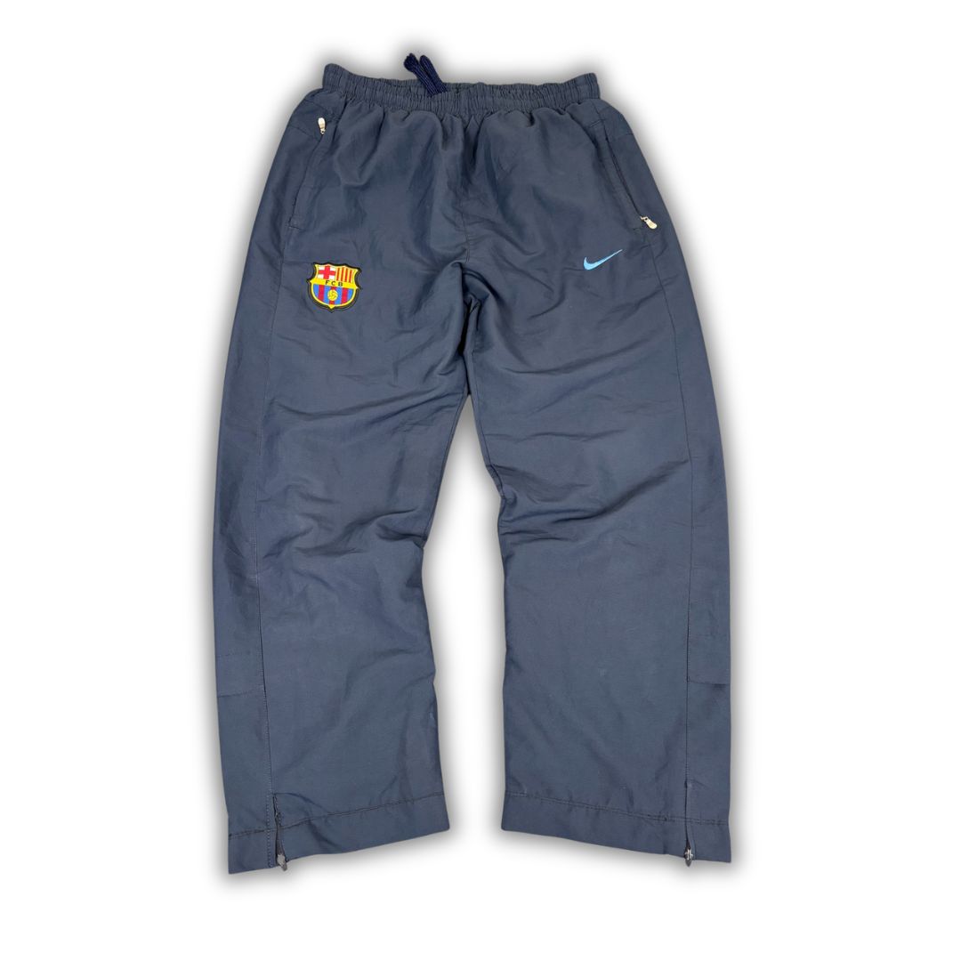 Vintage Y2K Nike Track Pants Men's M Navy Barcelona FC Football Joggers Wide Leg