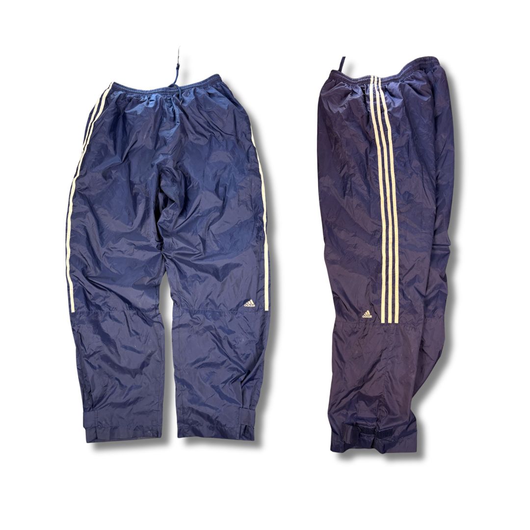 Vintage 90's Addidas Track Pants Men's XL Navy blue white 3 stripe logo baggy joggers