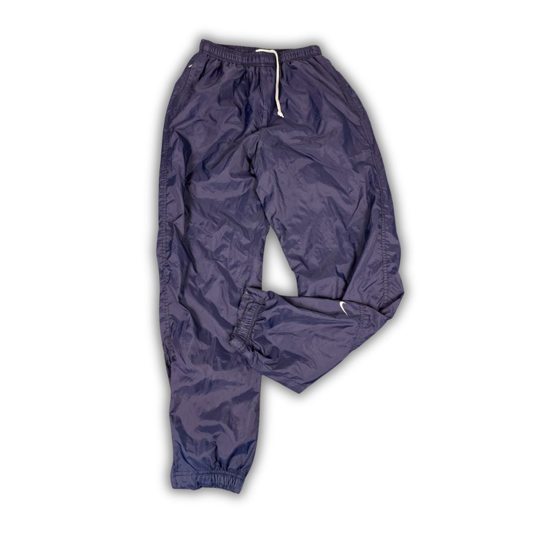 Vintage 90's Nike Track Pants Women's S Navy White Swoosh Joggers Tapered