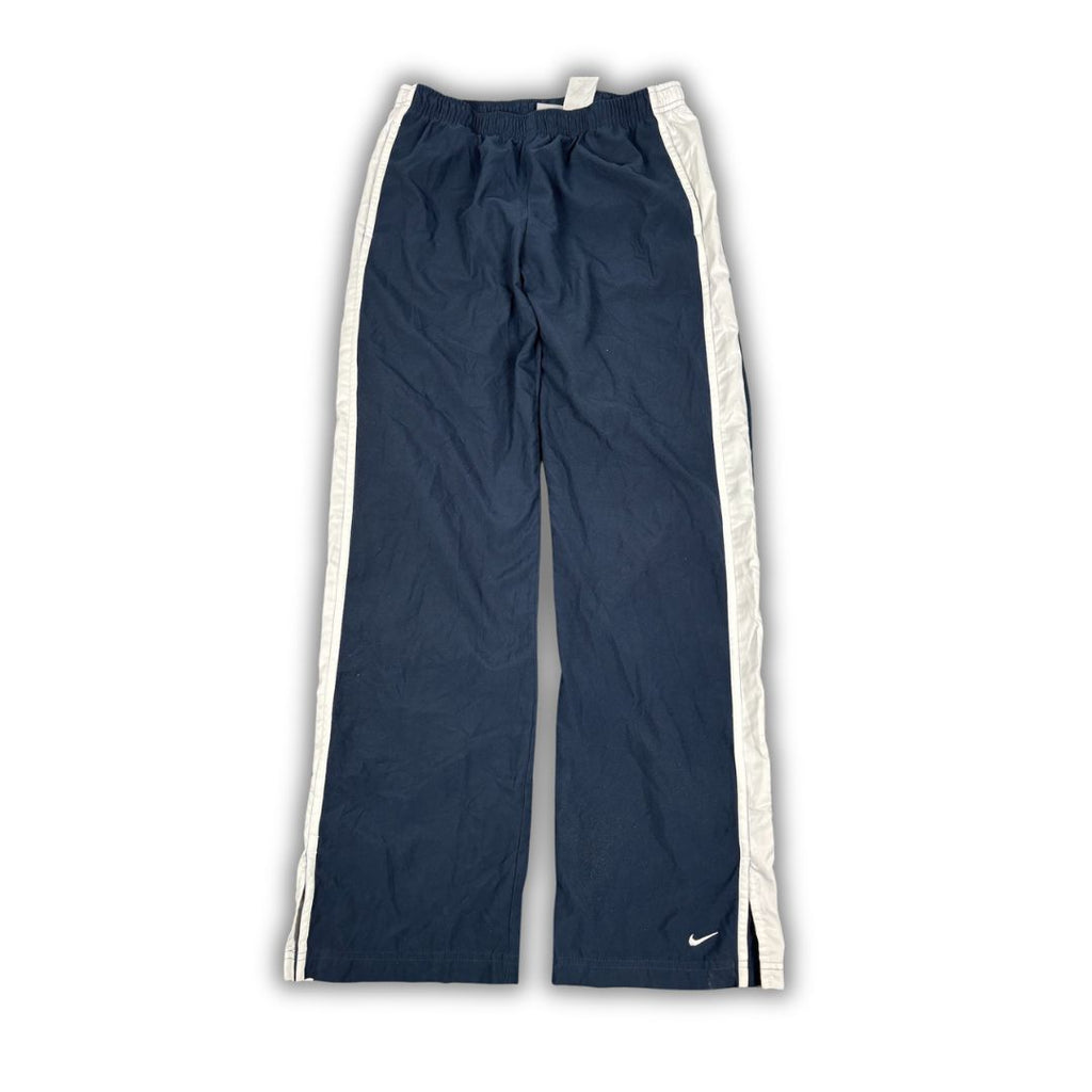 Vintage Y2K Nike Track Pants Women's M Navy White Piping Ankle Swoosh Joggers