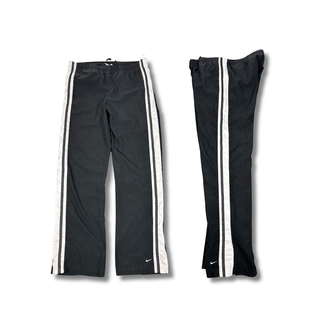 Vintage Y2K Nike Track Pants Women's S Black White Panels Ankle Swoosh