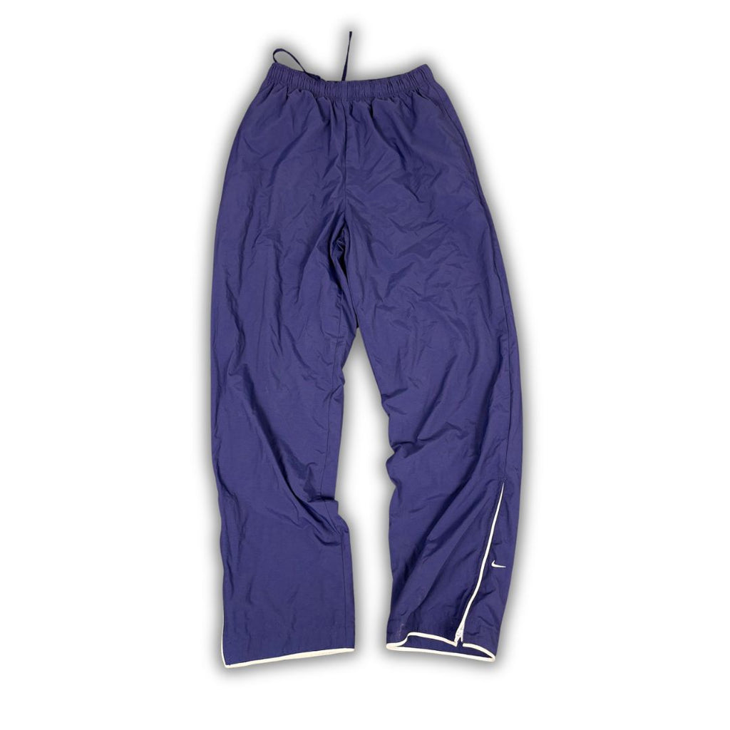 Vintage Y2K Nike Track Pants Women's M Navy Blue Swoosh Pping Joggers Straight Leg