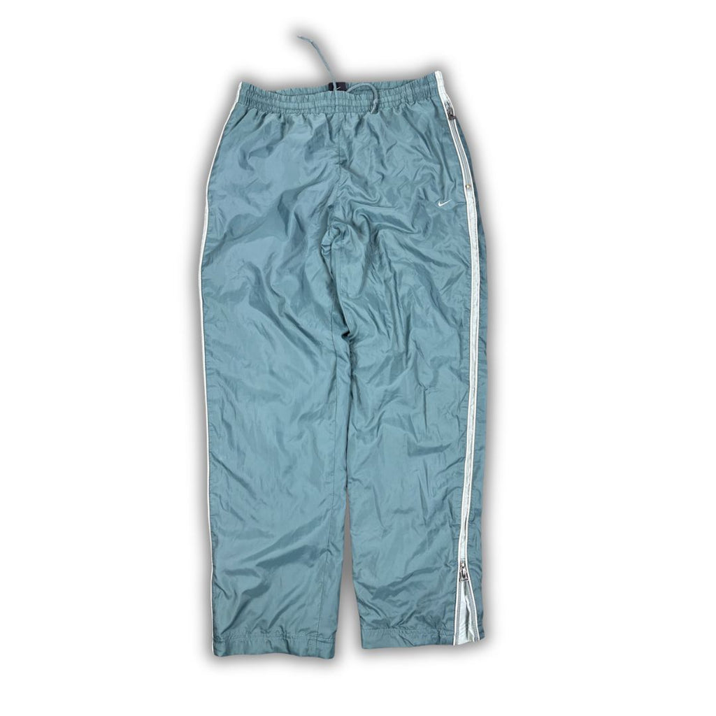 Vintage Y2K Nike Track Pants Women's S Green Piping Ankle Zip Premo Rare Joggers Wide Leg
