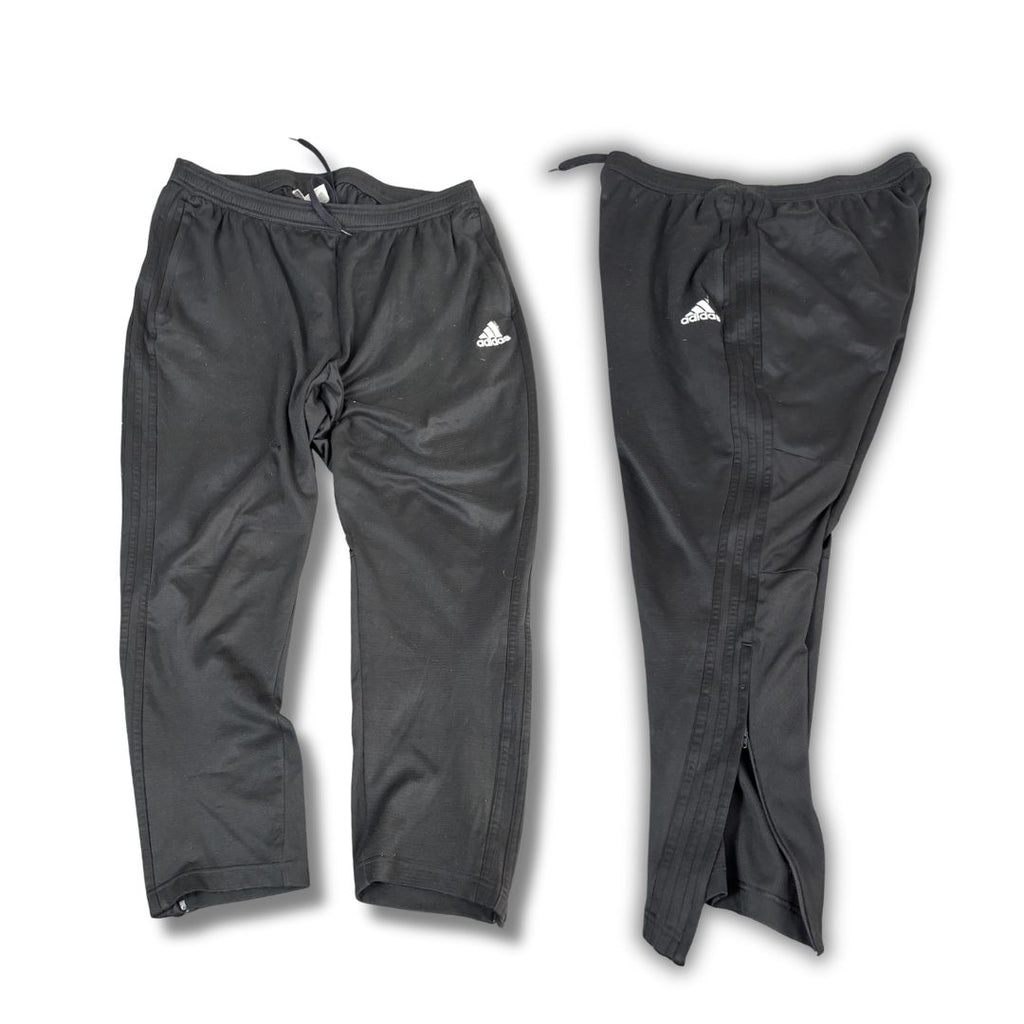Vintage Y2K Adidas Track Pants Men's XL Black 3 Stripe Logo Mesh Texutre Jogger Tapered