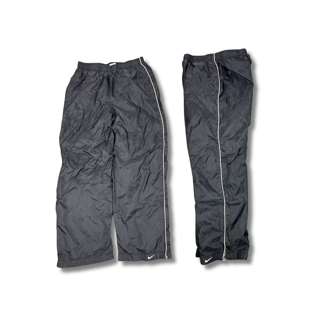 Vintage Y2K Nike Track Pants Women's XS Black White Piping Ankle Swoosh