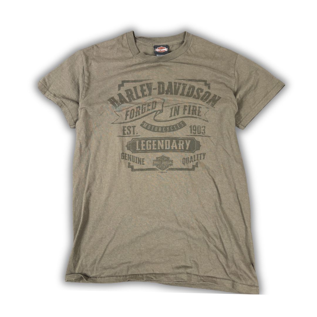 Modern Classic Harley-Davidson T-shirt Men's S Green Bangkok Graphic Tee Crew Neck