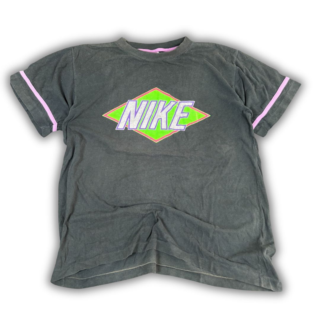 Vintage 90's Nike T-shirt Men's L Black Single Stitch Spell Out Tee Crew Neck